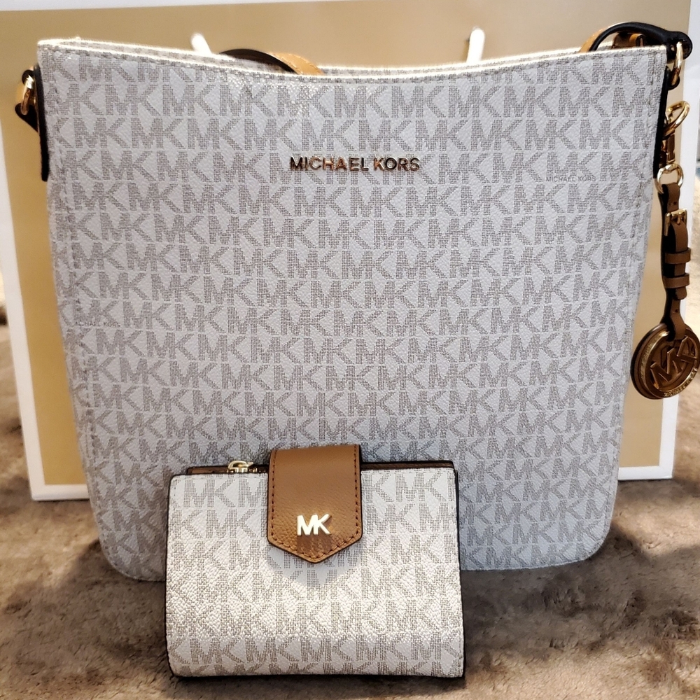 MK Jet Set Signature Large Crossbody and Wallet